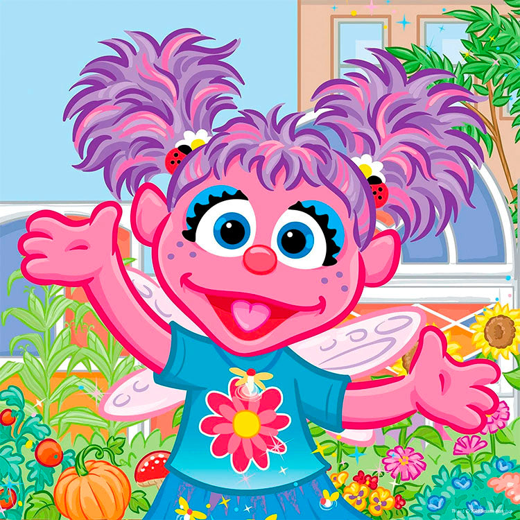 Master Pieces Sesame Street Abby Cadabby 25-piece jigsaw puzzle featuring colorful magical garden scene