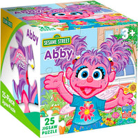 Master Pieces Sesame Street Abby 25-piece jigsaw puzzle featuring Abby Cadabby with colorful garden background packaging