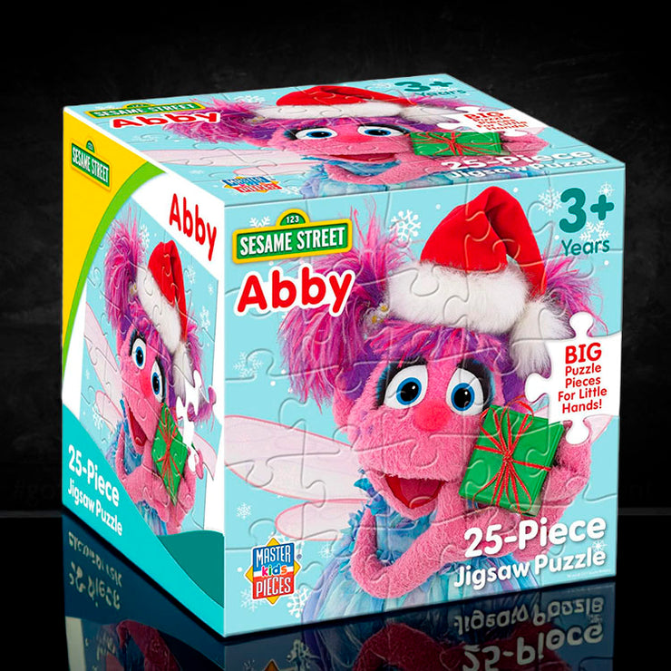 Master Pieces Sesame Street Abby Christmas 25-piece jigsaw puzzle with festive holiday design for ages 3 and up