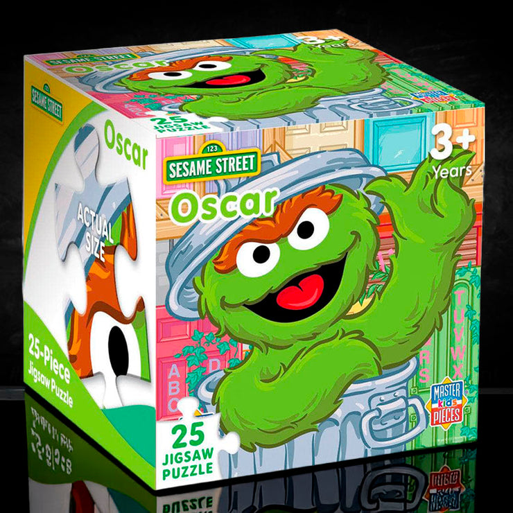 Sesame Street Oscar the Grouch 25-piece jigsaw puzzle by Master Pieces for children ages 3 and up in colorful packaging