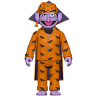 Character Count: 123

Purple vampire figure wearing orange pajamas printed with black bats and a matching nightcap against a plain white background