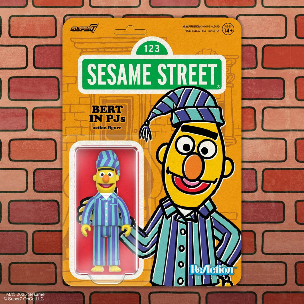 image of Bert in PJs - Sesame Street Action Figure - Super7 Wave 6 3.75 inch