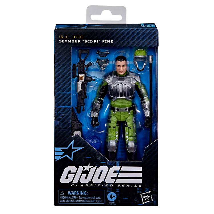 Hasbro G.I. Joe Seymour “Sci-Fi” Fine action figure with accessories in collectible window box packaging
