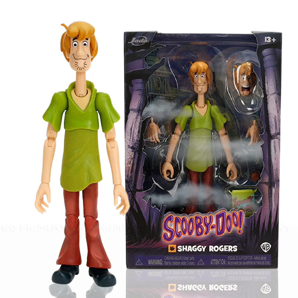 Scooby-Doo! Wave 1 Shaggy Rogers 1:12 Scale Action Figure by Jada Toys with extra interchangeable parts in packaging.