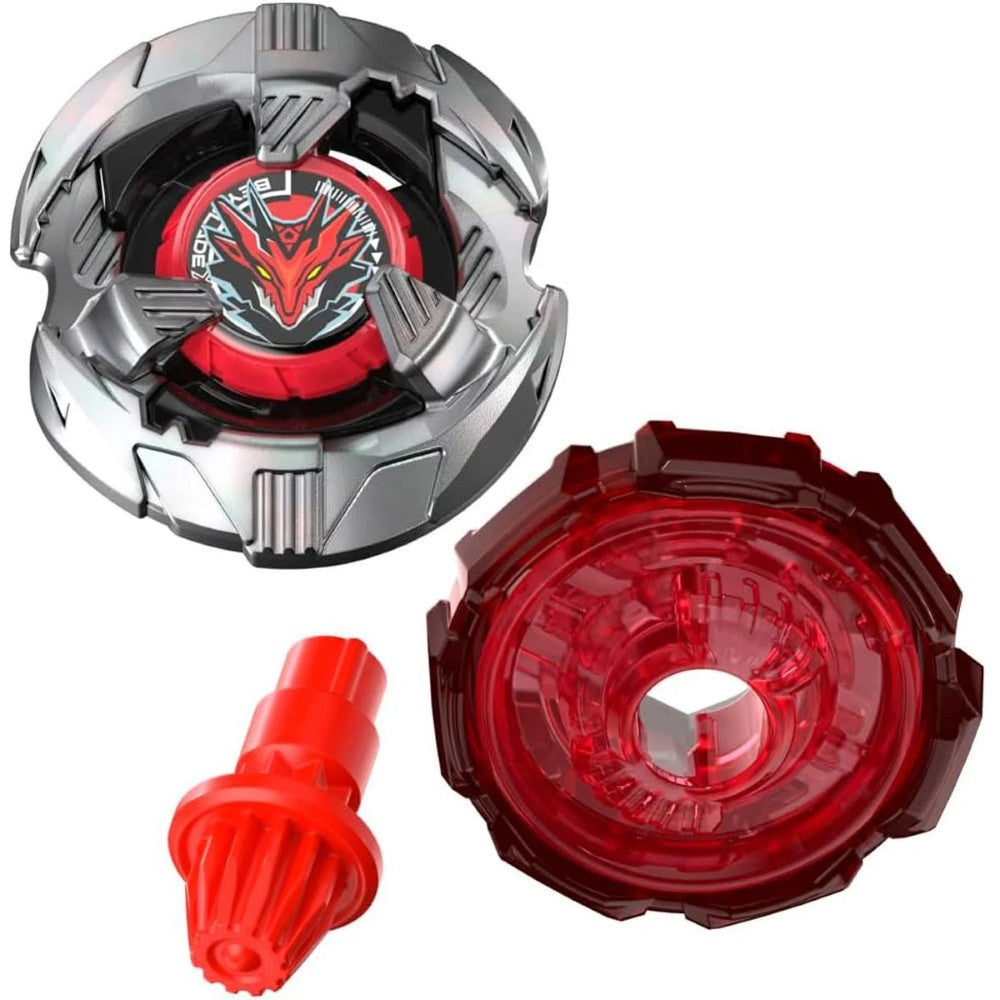 Shelter Drake Beyblade X Starter Pack Spinning Top Battle Toy new in box by Hasbro with red and silver parts