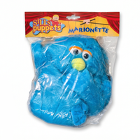 Silly Puppets "Mook" Blue Monster Marionette - 18inch Furry Puppet with Movable Arms and Legs in packaging