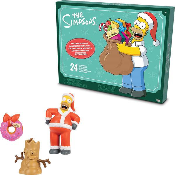 The Simpsons 1.5 Inch Jakks Pacific Advent Calendar 24 Day Countdown Holiday featuring Homer Simpson Santa and mini figures