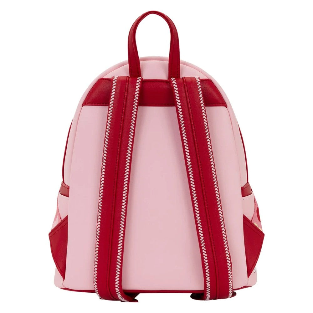 Peanuts Loungefly Snoopy Valentines Mini-Backpack 10" High pink with red straps authentic with tags collectible