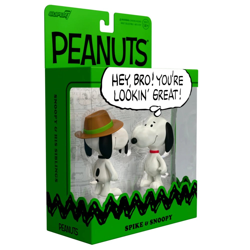 Snoopy & Spike – Peanuts ReAction Figures 2‑Pack Super7 U‑Pick Action Figure Set