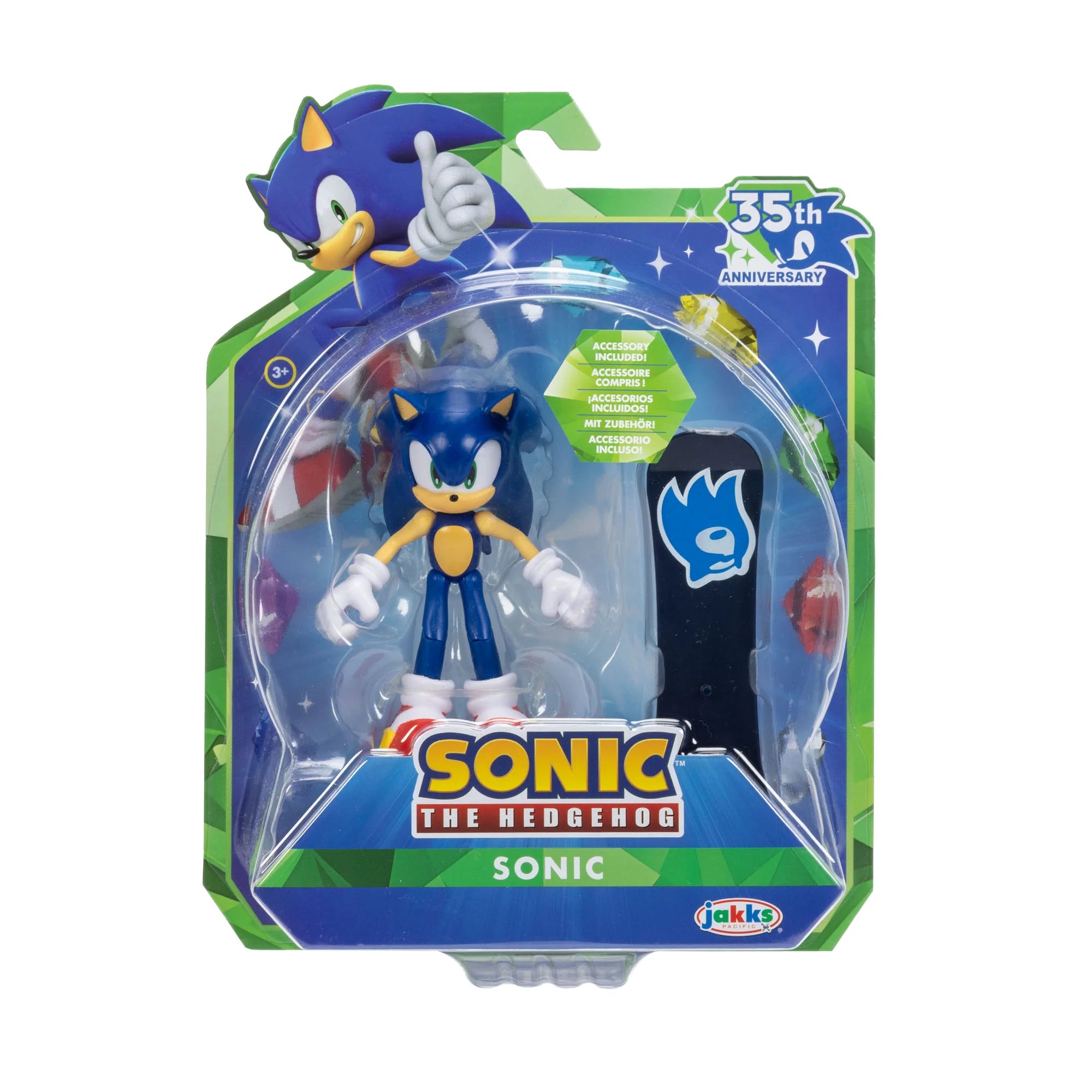 Sonic with Snowboard Sonic the Hedehog 35th Anniversary Collectible Figure