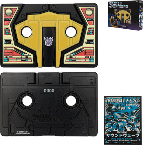 Transformers - Limited Edition Metal Replica - Soundwave Cassette Tape by Hasbro showing cassette front and back with packaging and artwork.