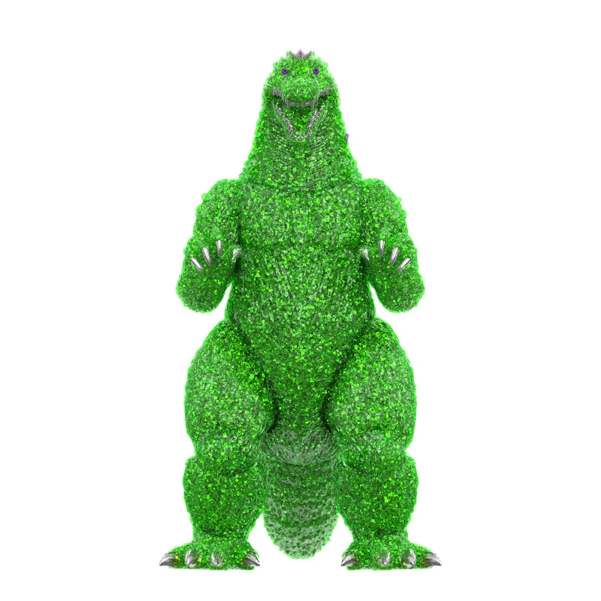 Godzilla 5.5-Inch Super7 Toho Super Kaiju Color Shock Action Figure in green glitter finish