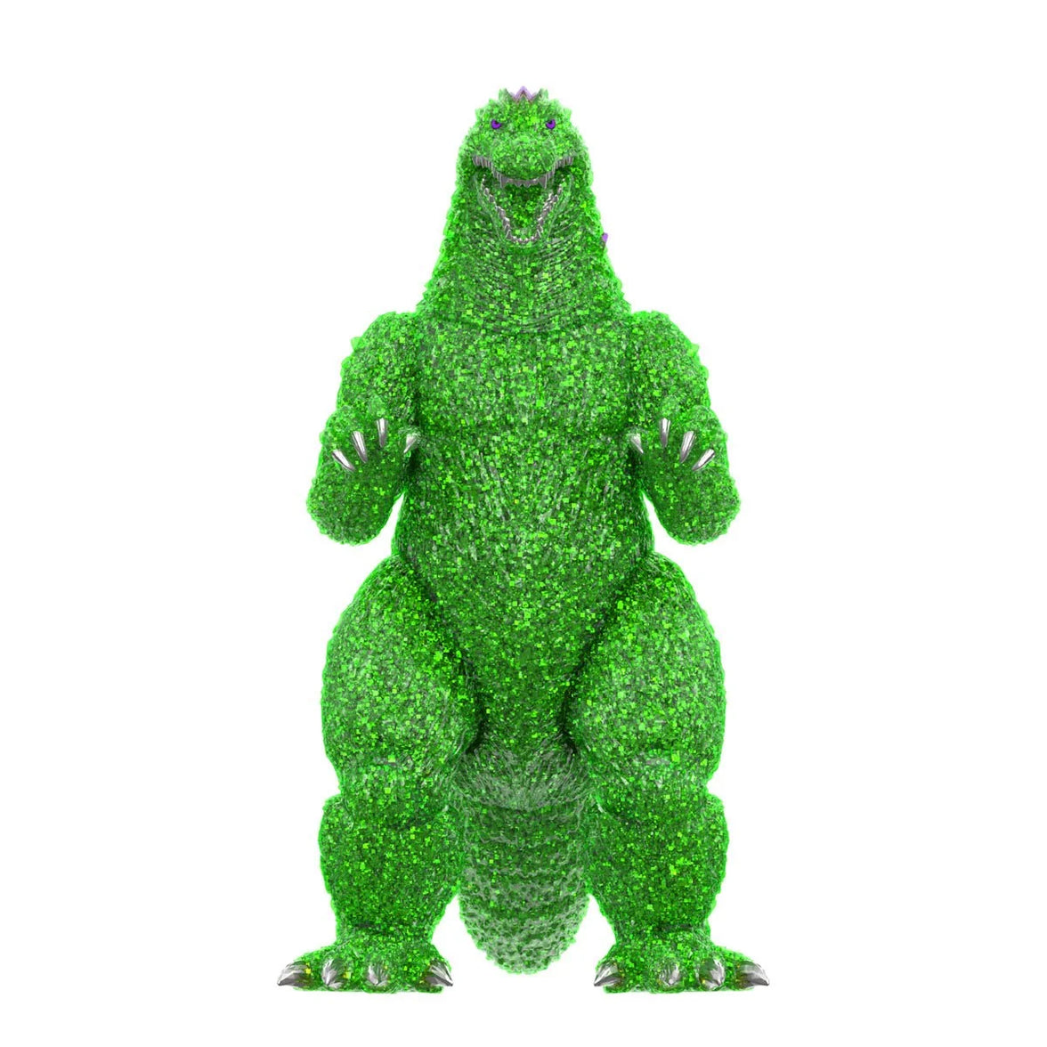 Godzilla 5.5-Inch Super7 Toho Super Kaiju Color Shock Action Figure in green glitter finish