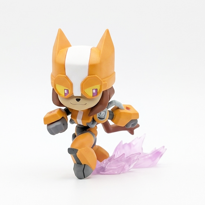 Rare Skating Kit - 4" Animiniz Action Figure (Gameoverse) Glitch Studios orange fox-like figure with purple skating effect