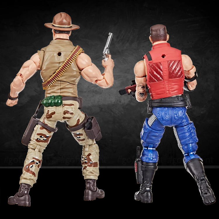 Back view of Hasbro GI Joe Classified Sgt Slaughter and Felix Mercer Stratton 6-inch action figure 2-pack with accessories