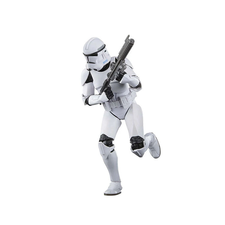 Hasbro Star Wars Black Series Phase II Clone Trooper 6-inch action figure with blaster and detailed armor pose