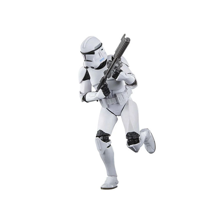 Hasbro Star Wars Black Series Phase II Clone Trooper 6-inch action figure with blaster and detailed armor pose