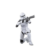 Hasbro Star Wars Black Series Phase II Clone Trooper 6-inch action figure posed kneeling with blaster rifle
