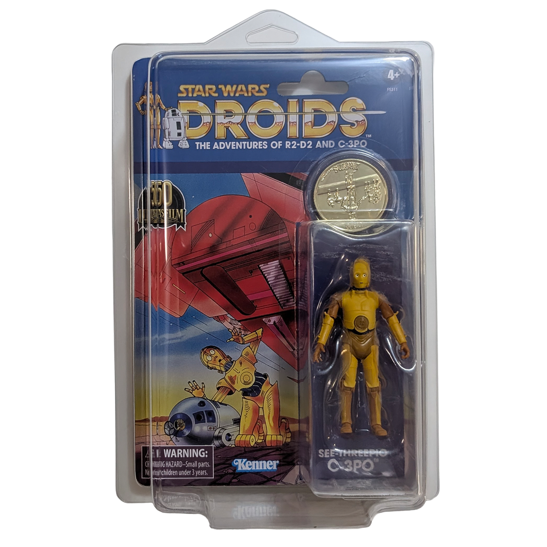 C-3PO from Droids 1:18 | 3.75" Star Wars The Vintage Collection Action Figure with coin and case