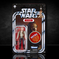 Star Wars Dr Evazan 3.75-inch action figure in retro Kenner packaging with two blasters and detailed sculpting