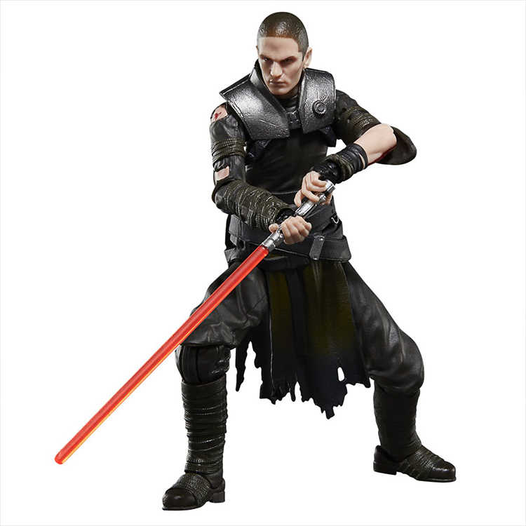 Hasbro Star Wars Black Series 6-inch Starkiller action figure with red lightsaber and detailed articulation