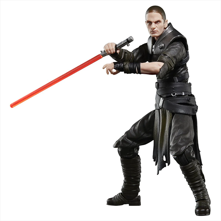 Hasbro Star Wars Black Series 6-inch Starkiller action figure wielding red lightsaber in battle pose