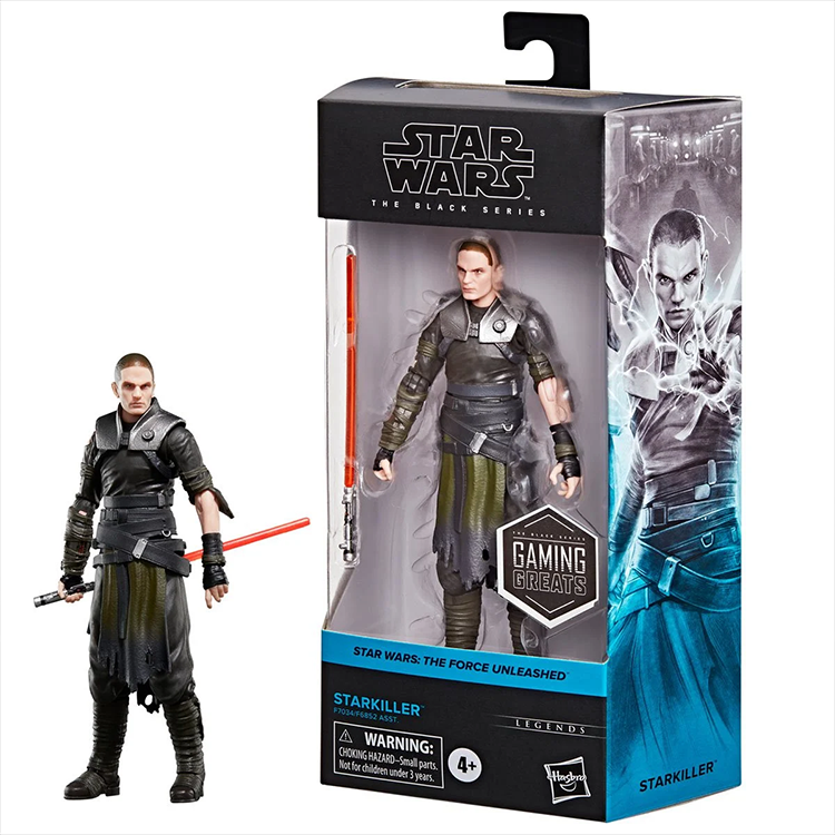 Star Wars The Black Series 6-inch Starkiller action figure by Hasbro with lightsaber and detailed packaging