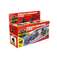 MASK Stealth Submarine Cycle toy box featuring a futuristic submarine and vehicle illustrations