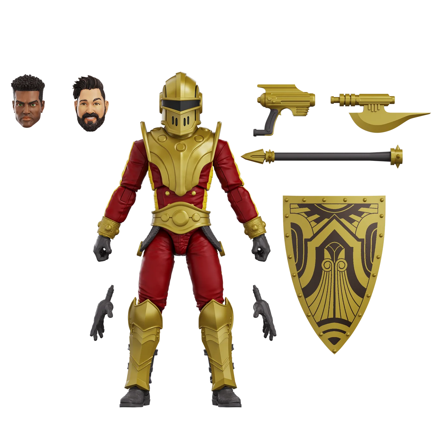 Stellar Guard 4" Boss Fight Studio Action Figure Hero HACKS Articulated with shield, sword and interchangeable parts