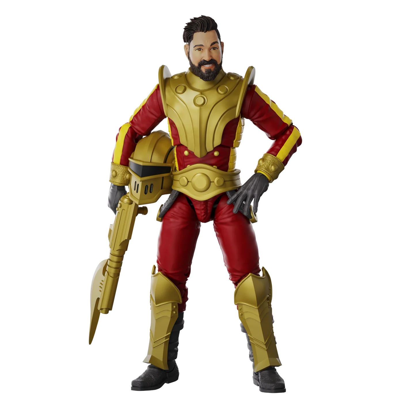 Stellar Guard 4" Boss Fight Studio Action Figure Hero HACKS Articulated in red and gold armor