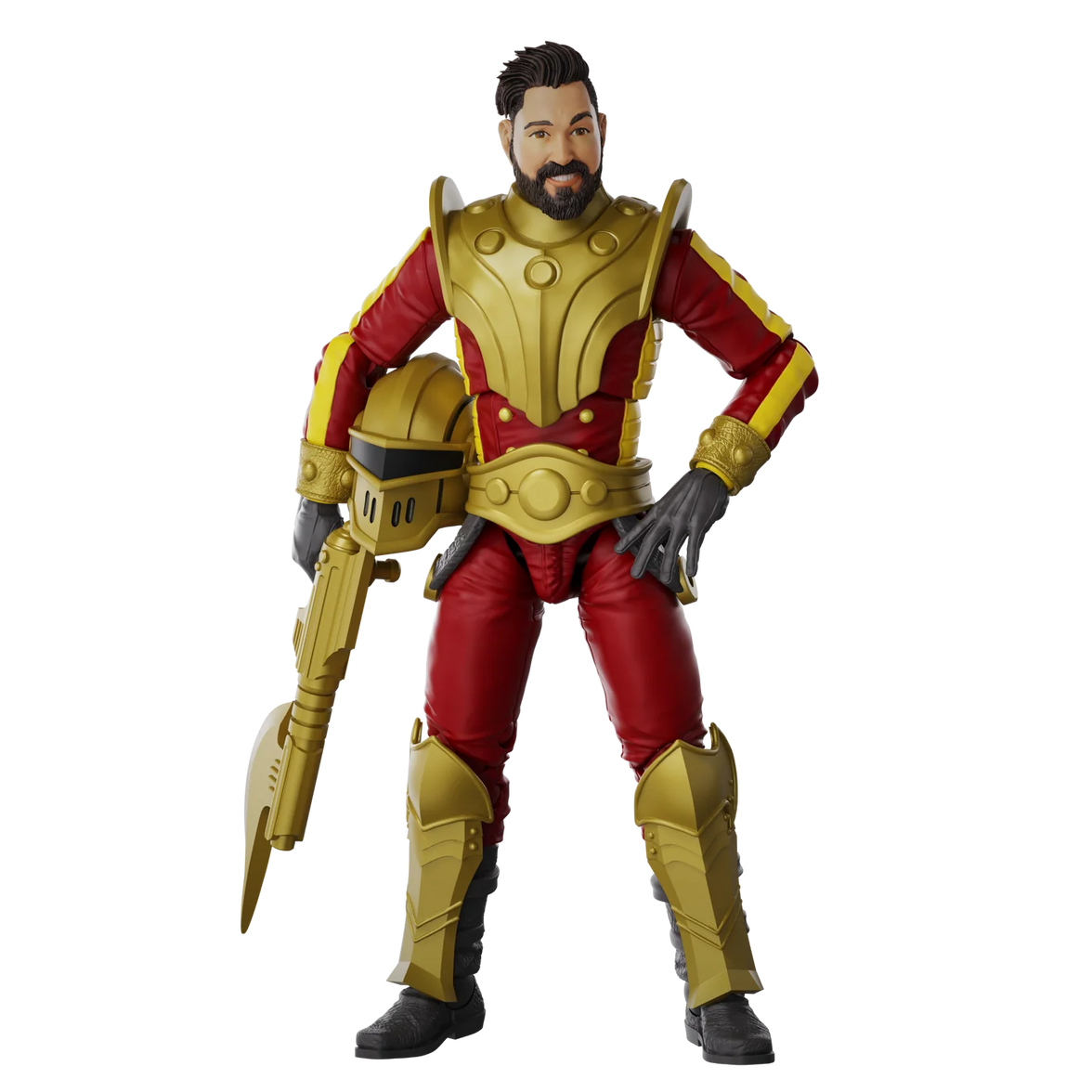 Stellar Guard 4" Boss Fight Studio Action Figure Hero HACKS Articulated in red and gold armor