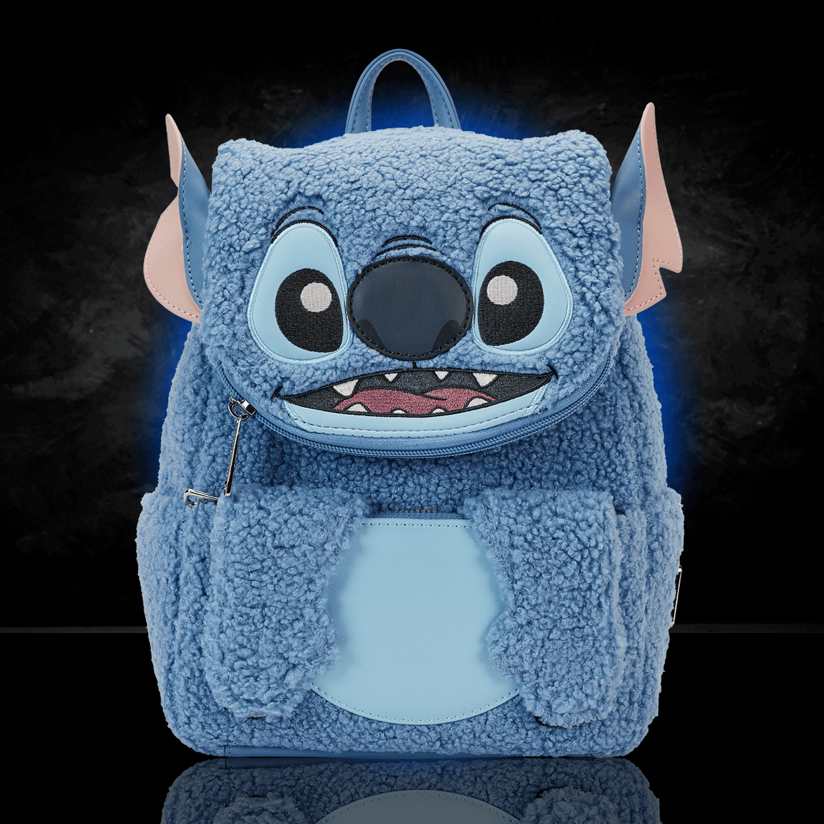 Disney Stitch Loungefly Plush Sherpa Mini-Backpack 10" High