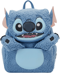 Disney Stitch Loungefly Plush Sherpa Mini-Backpack 10" High