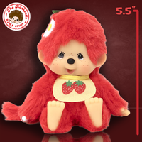 Sekiguchi Monchhichi Strawberry Fruit Colors 5" Monkey Plush - NWT