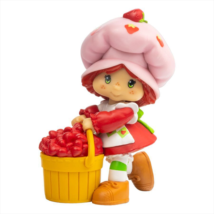 Loyal Subjects 2.5-inch Strawberry Shortcake Cheebee figure holding a basket of strawberries in vibrant colors