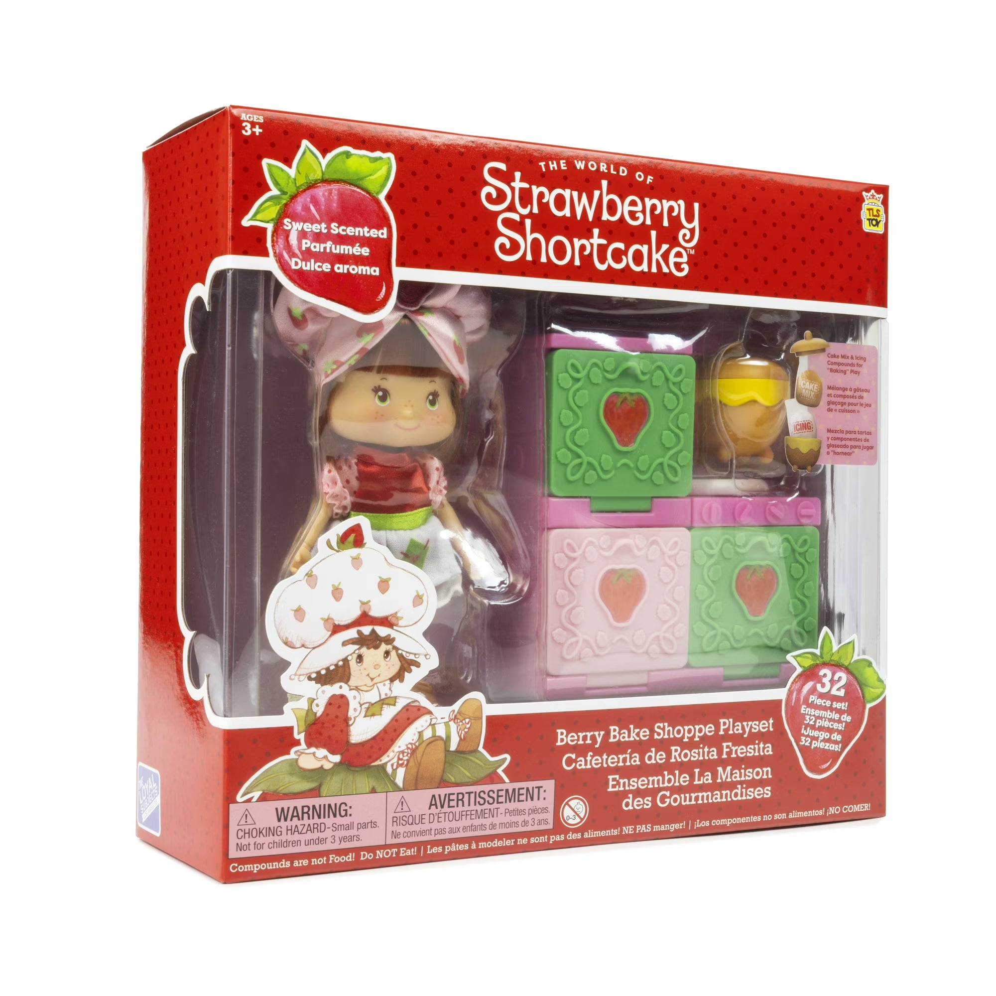 Loyal Subjects Strawberry Shortcake 5.5 inch doll playset with oven and baking accessories in red window box packaging