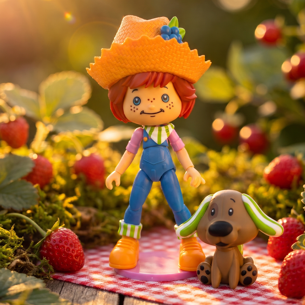 Huckleberry Pie DELUXE Strawberry Shortcake Action Figure 1:12 With Accessories with dog and strawberries