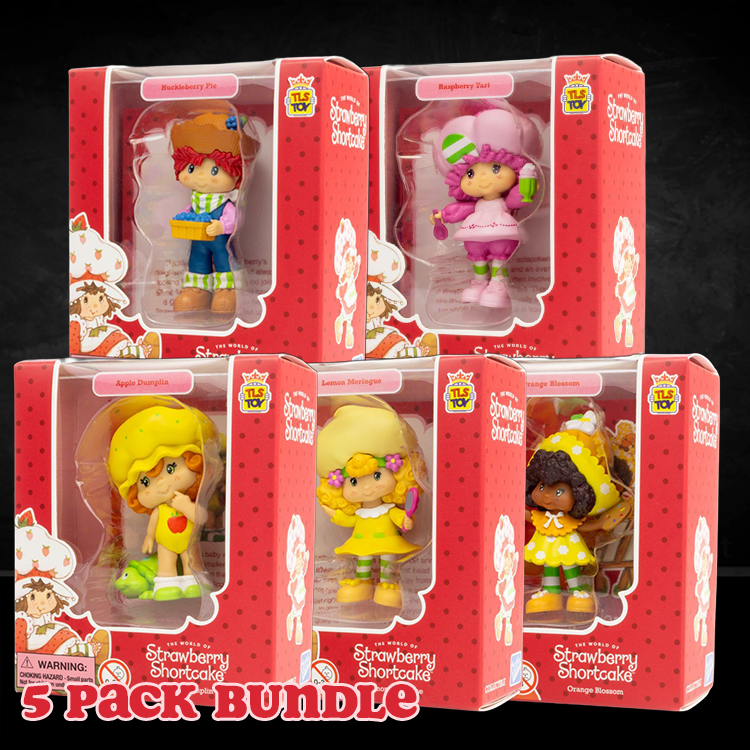 Set of five Loyal Subjects 2.5 inch Strawberry Shortcake Cheebee figures in original packaging