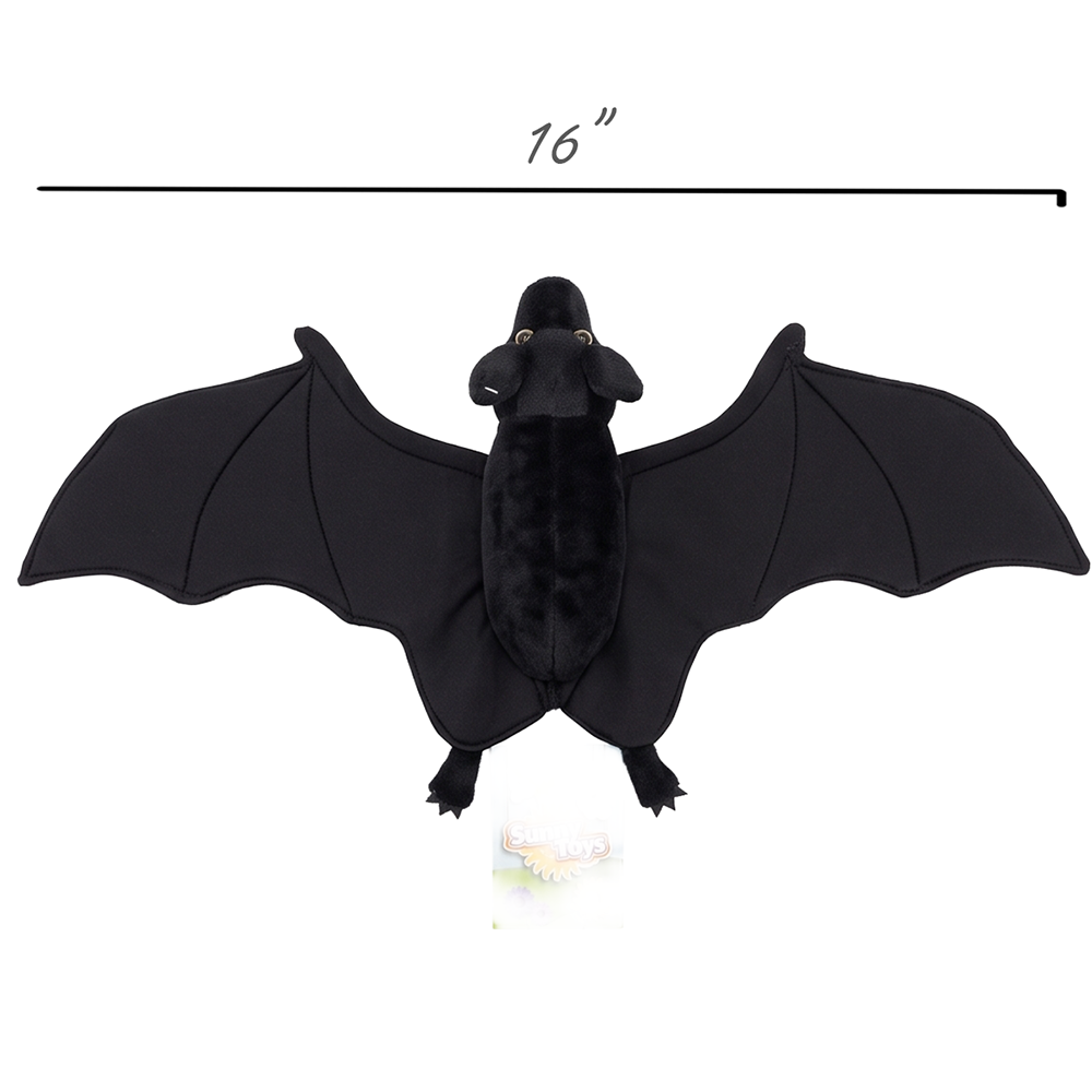 Silly Puppets Sunny Black Bat - 25" Hand Puppet with wings spread