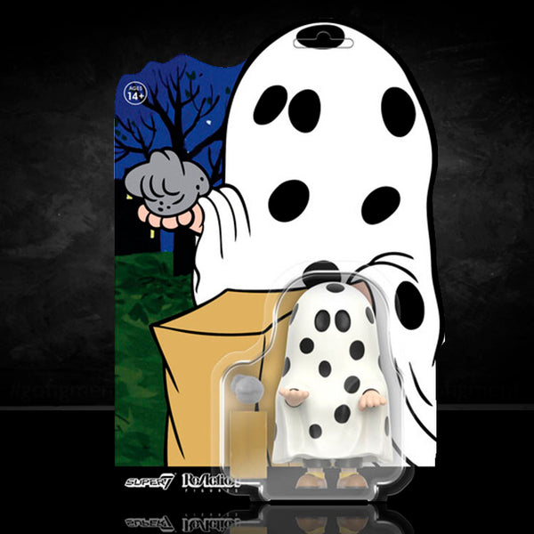 Super7 Charlie Brown Ghost Costume ReAction Figure 3.75 inch with rock and trick-or-treat bag
