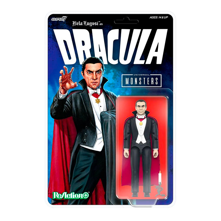 Hasbro Universal Monsters Dracula 3.75-inch ReAction+ figure with candelabra collectible packaging