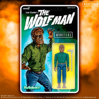 Hasbro Universal Monsters Wolf Man 3.75-inch ReAction figure with walking cane accessory in vintage-style packaging