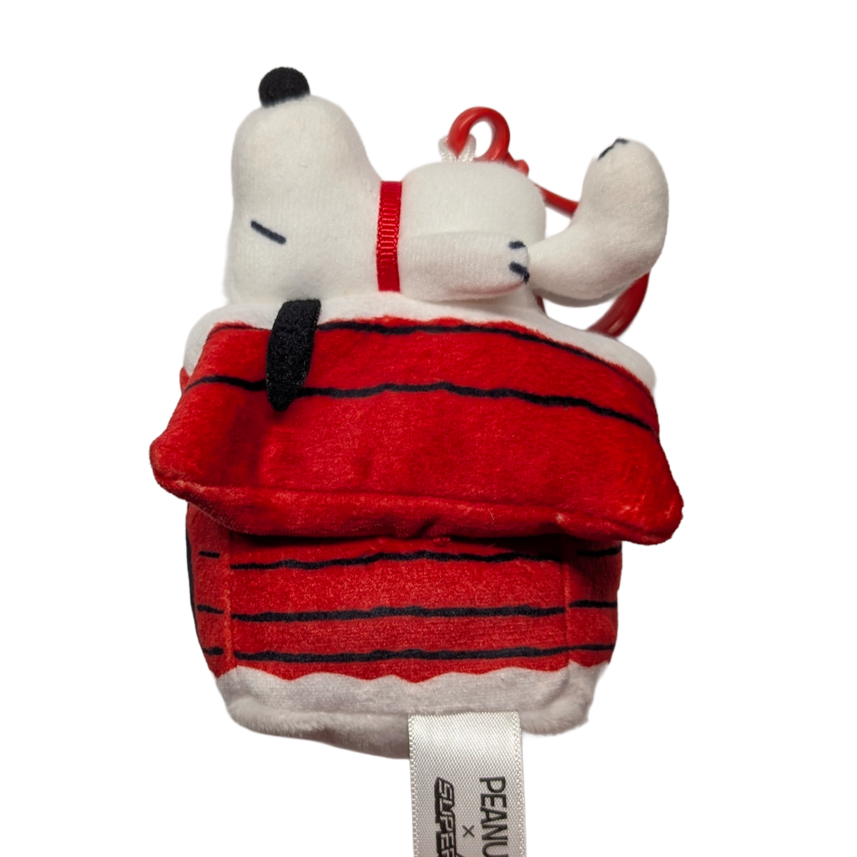 Snoopy on Doghouse Peanuts Super Duper Plush Holiday Keychain Super7 red plush keychain