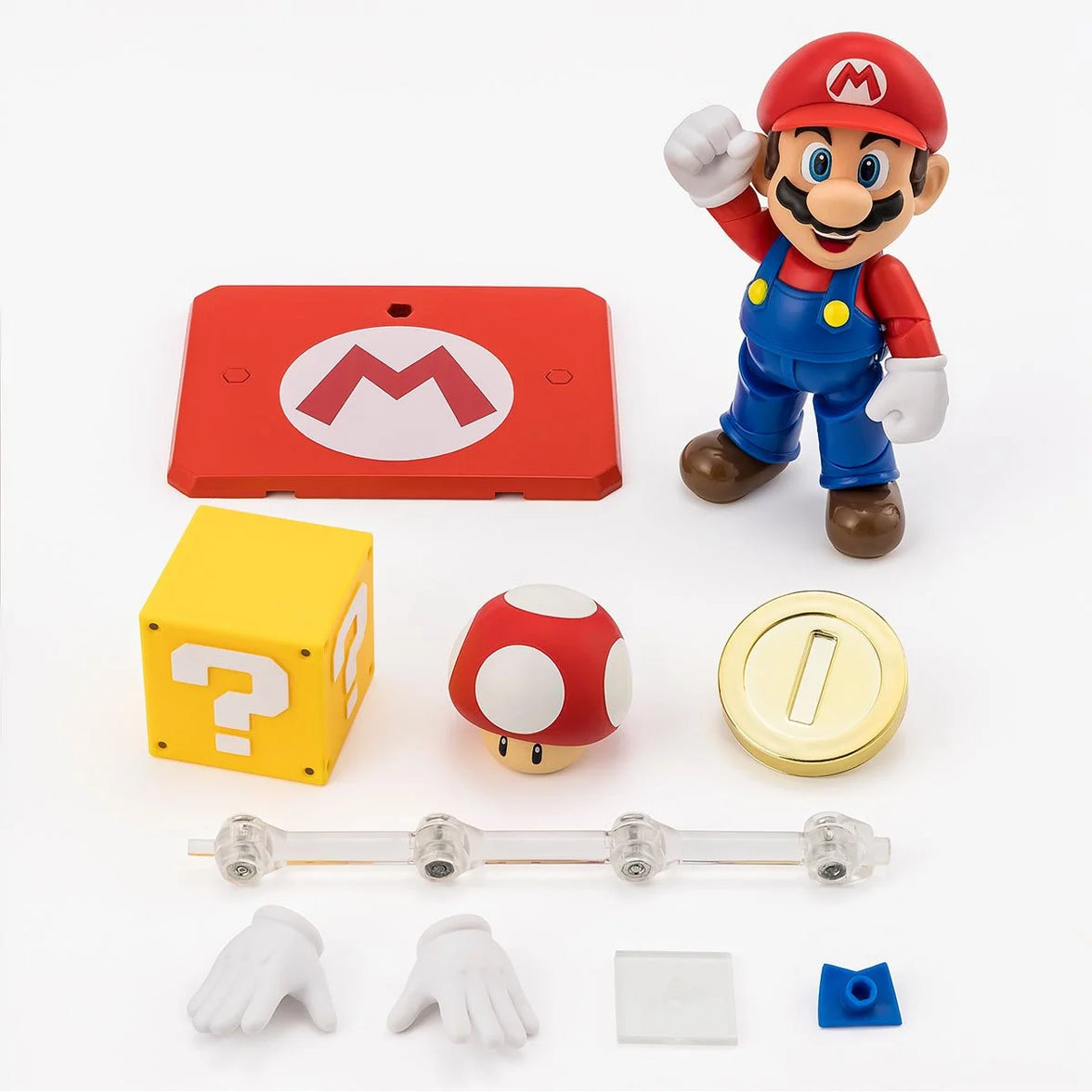 Super Mario Bros S.H.Figuarts Complete 3 Action Figures and Playset by Bandai Tamashii Nations with Mario figure and accessories