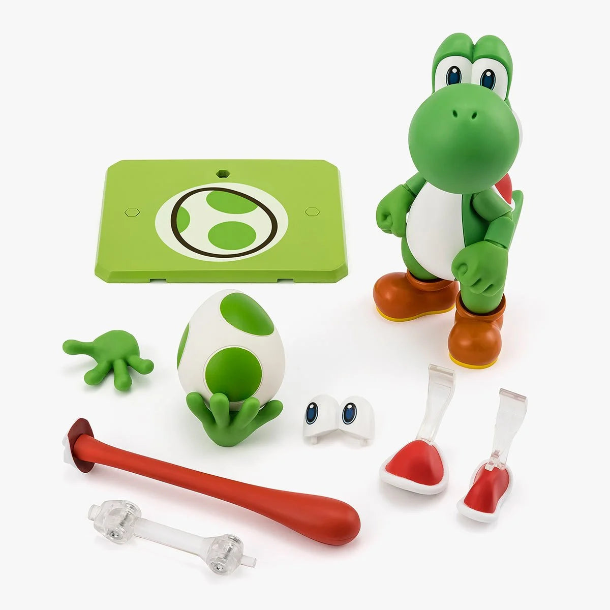 Super Mario Bros S.H.Figuarts Complete 3 Action Figures and Playset by Bandai Tamashii Nations with Yoshi figure and accessories by SH Figuarts