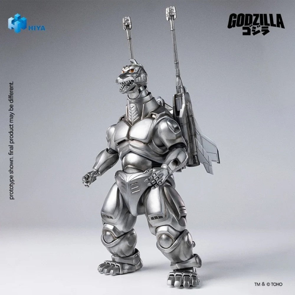 Super Mechagodzilla 8.3" Hiya Toys Action Figure Exquisite Basic silver robotic figure with shoulder cannons