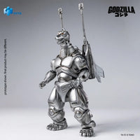 Super Mechagodzilla 8.3" Hiya Toys Action Figure Exquisite Basic silver robotic figure with shoulder cannons