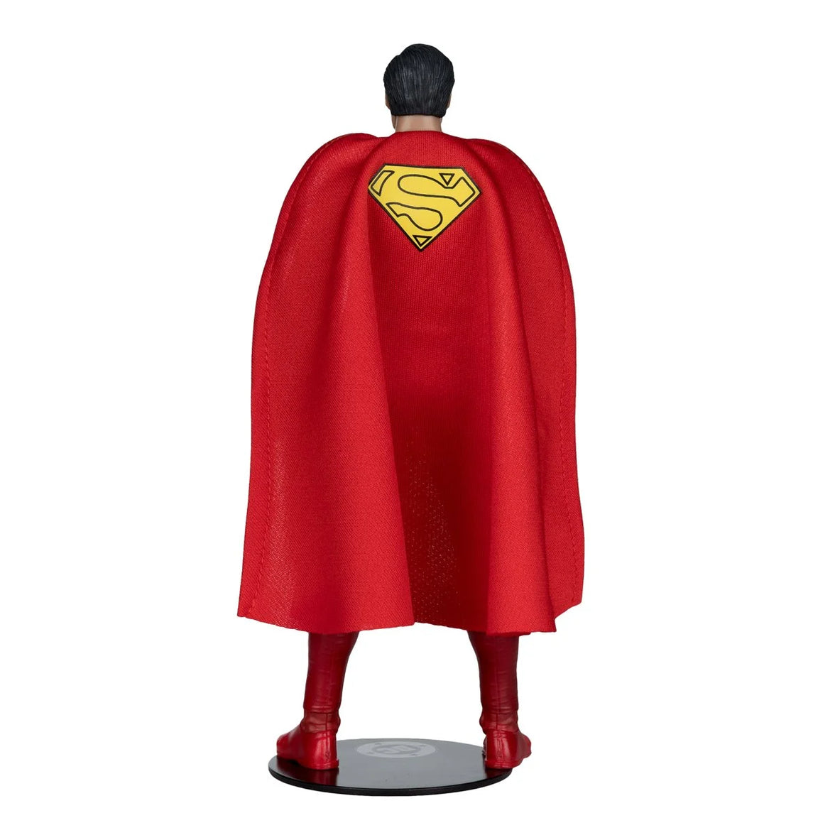 McFarlane Toys DC Multiverse Superman: The Movie 1978 Superman 7" Action Figure showing back with red cape and emblem.