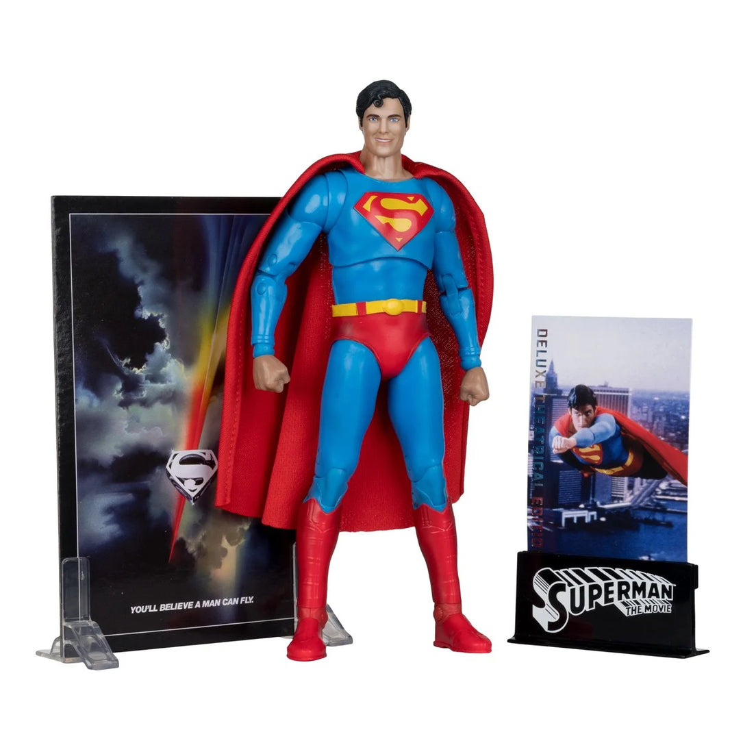 McFarlane Toys DC Multiverse Superman: The Movie 1978 Superman 7" Action Figure with display cards and red cape