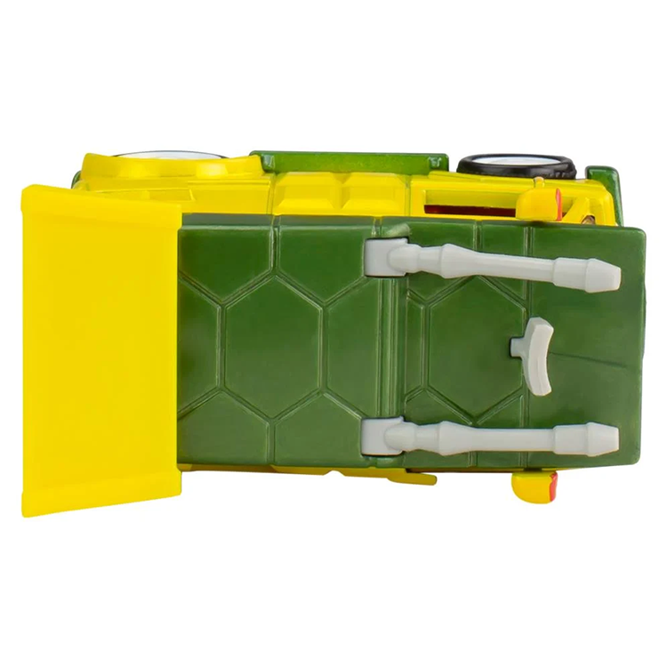 Top view of Teenage Mutant Ninja Turtles Party Wagon Hot Wheels diecast car with turtle shell design and weapons detail